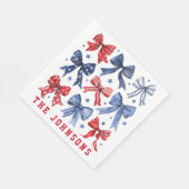 Serviette En Papier American Patriotic Bows Personnalisé (Coin)