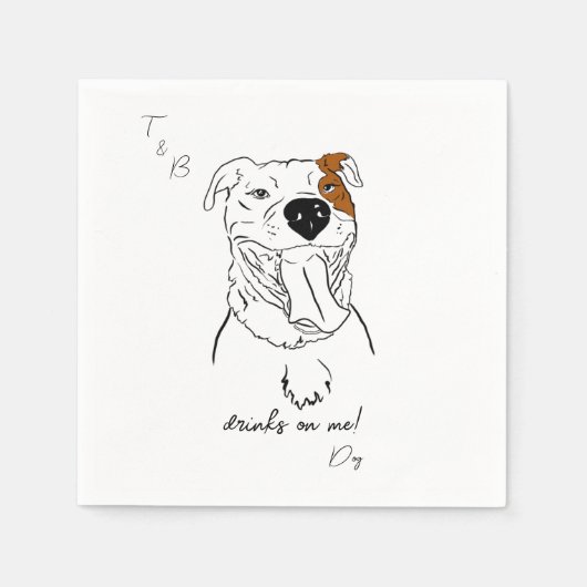 Serviette En Papier American Pit Bull dessin Mariage Cocktail Napkins (Devant)