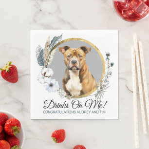 Serviette En Papier American Staffordshire Terrier Mariage Napkins