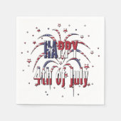 Serviette En Papier American Stars and Stripes Happy 4 juillet (Devant)
