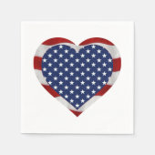 Serviette En Papier American Stars and Stripes Heart Patriotic (Devant)