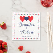 Serviette En Papier Americana Hearts Mariage Napkin (En situation)