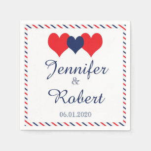 Serviette En Papier Americana Hearts Mariage Napkin