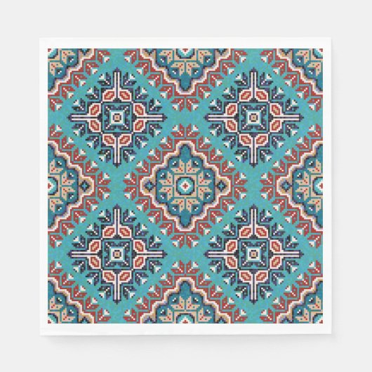 Serviette En Papier Amérindiens Navajo Mosaic Motif (Devant)