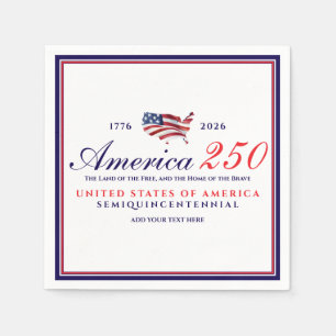 Serviette En Papier Amérique 250 Terre de liberté Maison Brave Bleu Pa