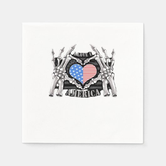 Serviette En Papier Amérique Mains de squelette (Devant)