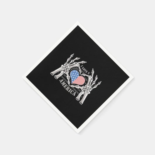 Serviette En Papier Amérique Skeleton Skin Main Arche Couche modifiabl (Coin)