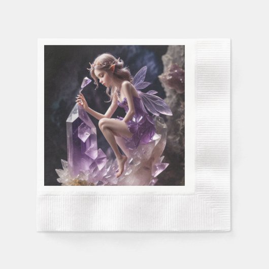 Serviette En Papier Amethyst Crystal Imaginaire Fairy Princess (Devant)