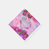 Serviette En Papier Amethyst framboise Mariage floral Napkin (Coin)