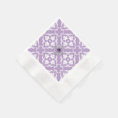 Serviette En Papier Amethyst Lily Damask Wedding Paper Napkin (Coin)