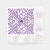 Serviette En Papier Amethyst Lily Damask Wedding Paper Napkin (Devant)