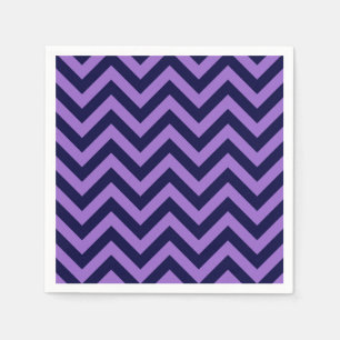 Serviette En Papier Améthyst, Navy Blue Large Chevron Zig Zag