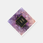 Serviette En Papier Améthyste mauve mariée et Mariage de mariée (Coin)