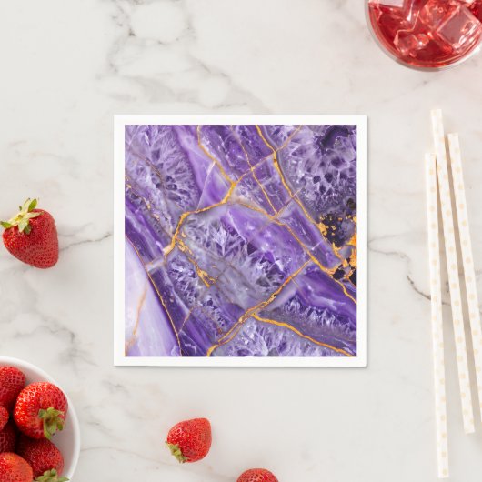 Serviette En Papier Améthyste pourpre (En situation)