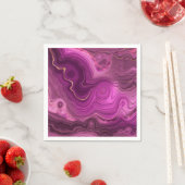 Serviette En Papier Améthyste Violet Et Agate Abstrait Or (En situation)