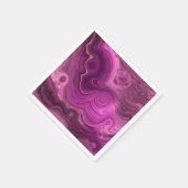 Serviette En Papier Améthyste Violet Et Agate Abstrait Or (Coin)