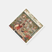 Serviette En Papier Ameublement de fleur de Noël de chat par fleuriste (Coin)