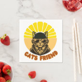 Serviette En Papier ami chats (En situation)