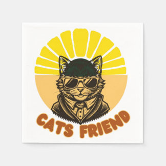 Serviette En Papier ami chats