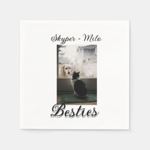 Serviette En Papier Amis animaux meilleures copines ajoutez nom photo