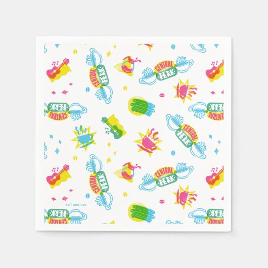 Serviette En Papier AMIS™ | Central Perk Neon Motif (Devant)