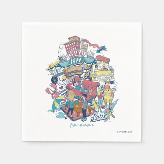 Serviette En Papier AMIS™ | Collage de dessin (Devant)