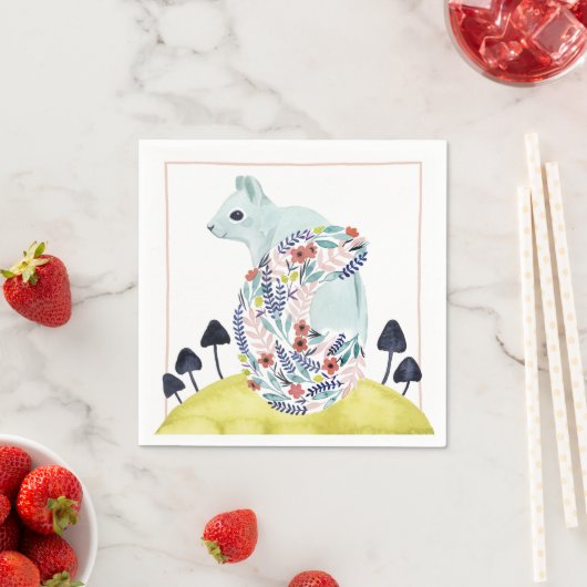 Serviette En Papier Amis de Clementine | Écureuil d'art populaire (En situation)