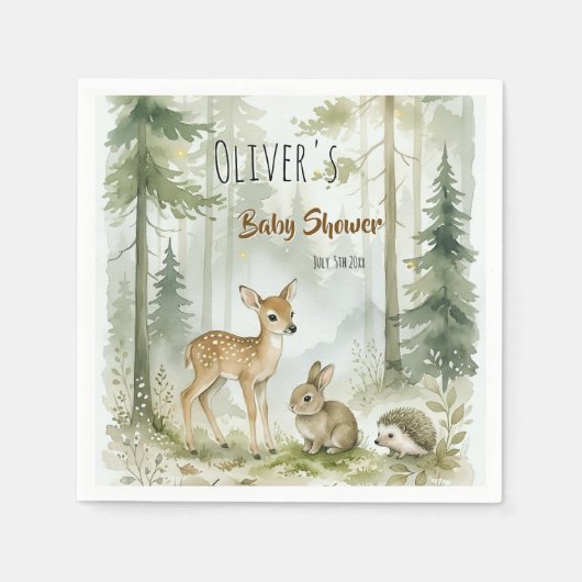 Serviette En Papier Amis de la forêt de bois (Devant)