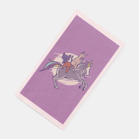 Serviette En Papier Amis magiques |Unicorne, Alpaca, Kitten, Sloth (Coin)