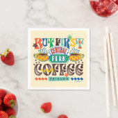 Serviette En Papier AMIS™ | Mais Premier café Vibrant Graphisme (En situation)