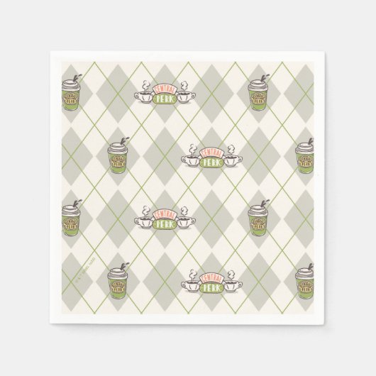 Serviette En Papier AMIS™ | Motif de Jacquard Perk Central (Devant)