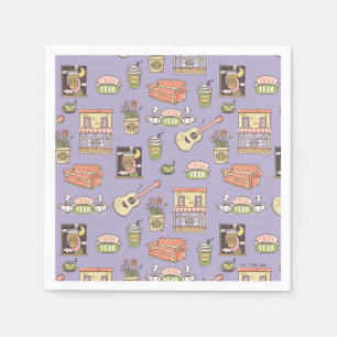 Serviette En Papier AMIS™   Motif d'icône violet
