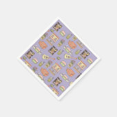 Serviette En Papier AMIS™ | Motif d'icône violet (Coin)