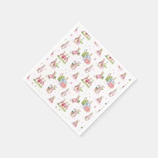 Serviette En Papier Amis Peter Rabbit Bébé rose (Coin)
