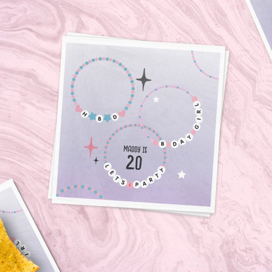 Serviette En Papier Amitié Bracelets violet Anniversaire