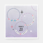 Serviette En Papier Amitié Bracelets violet Anniversaire (Devant)