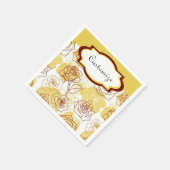 Serviette En Papier Amitié et joie Roses Jaunes serviettes (Coin)