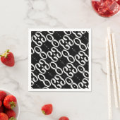 Serviette En Papier Amora noir et blanc (En situation)