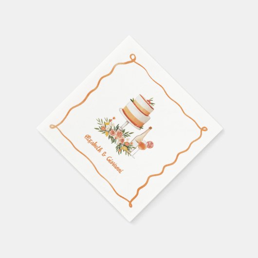 Serviette En Papier Amore & Aranci | Serviettes de Mariage d'agrumes d (Coin)