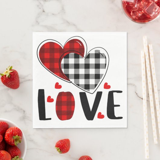 SERVIETTE EN PAPIER AMOUR (En situation)