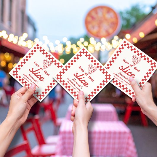 Serviette En Papier Amour à la première tranche Dernière Pizza Bachelo