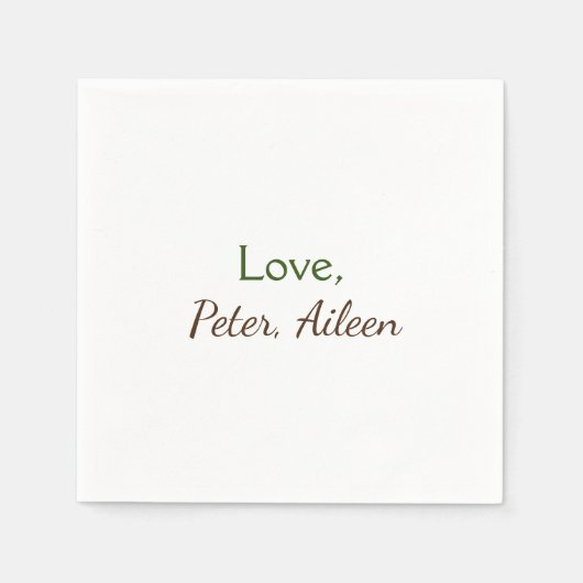 Serviette En Papier amour ajouter un nom simple texte modifiable minim (Devant)