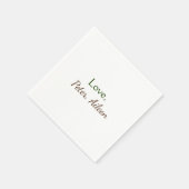 Serviette En Papier amour ajouter un nom simple texte modifiable minim (Coin)