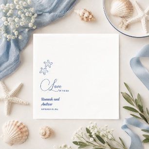 Serviette En Papier Amour au bord de la mer Chic Couple d'étoiles de m
