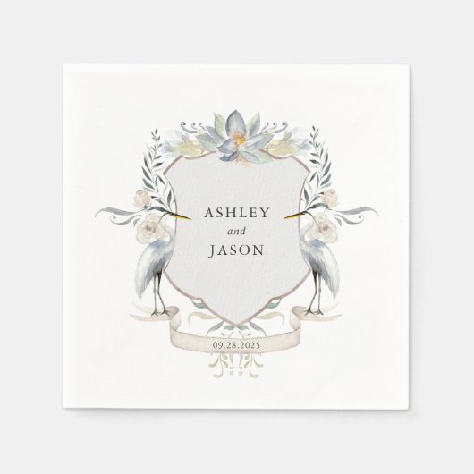 Serviette En Papier Amour au lac Mariage ou Fiançailles (Devant)