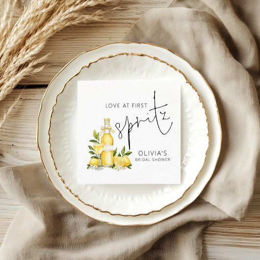 Serviette En Papier Amour au premier Spritz Nom Mariage