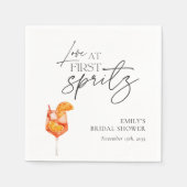 Serviette En Papier Amour au premier Spritz Shower de Mariée (Devant)