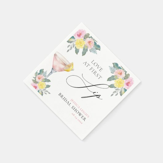 Serviette En Papier Amour au premier verre Cocktail lumineux Enterreme (Coin)