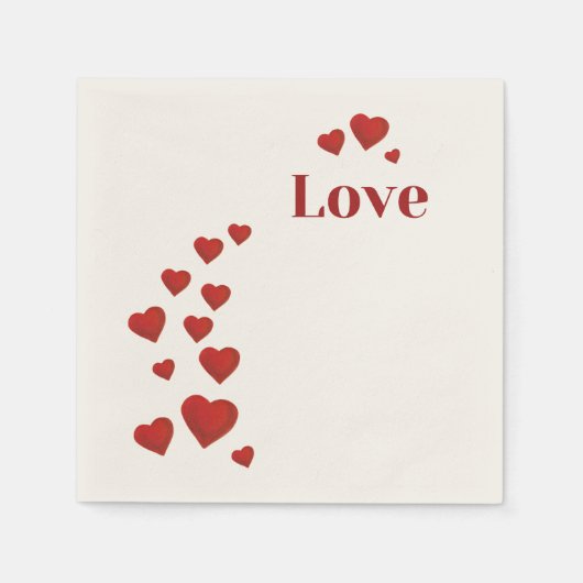 Serviette En Papier Amour avec des cœurs (Devant)