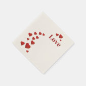 Serviette En Papier Amour avec des cœurs (Coin)